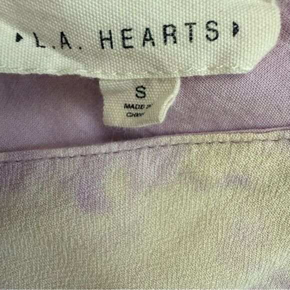 L.A. Hearts Small Tie-Dye Crop Top Preowned with Character Purple and Yellow - Picture 4 of 5